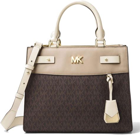 michael michael kors reagan medium logo satchel|MICHAEL Michael Kors Reagan Medium Logo Leather Satchel .